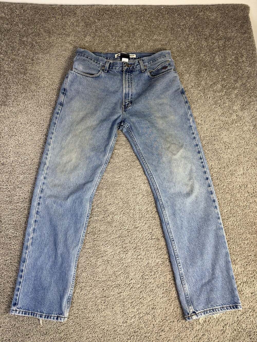Harley-Davidson Jeans Mens 32x30 Blue Relaxed Straight Denim Distressed Logo
